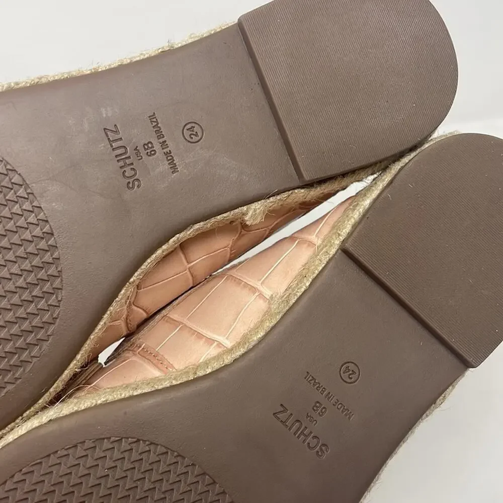 New!!! Schutz Patty crocodile embossed leather espadrilles woman’s size 6B